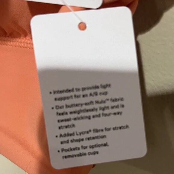 lululemon Align™ Sweetheart Bra A/B Cup sz 8 Coral Kiss - Picture 8 of 8